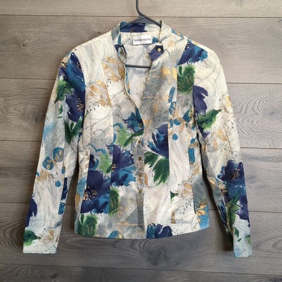 Bonnie & Norma Watercolor Floral Button Blazer Women's Size Small Petite - Picture 1 of 9
